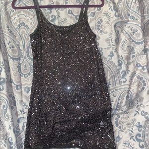 Silver and grey sequin dress